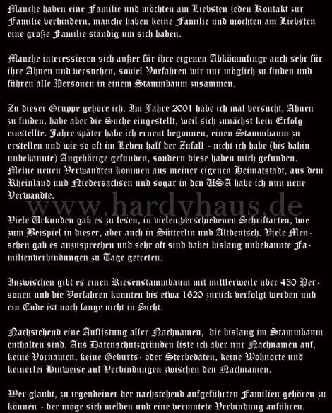 Hinweis zur Ahnenforschung